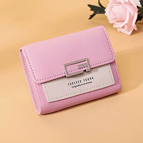 ARURA (LABEL) Women's Flip Top Card Wallet Holds up to 6 Cards Slim and Easy to Fit in Pocket Safety with Button Closure Cash and Coins Wallet (Multi Color)
