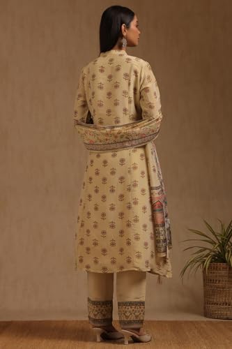 Soch Women's Tissue Salwar Suit Set (EWA5CD22267_Beige