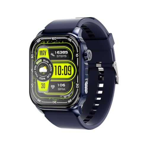 Itel Alpha 51.05mm (2.01") LED Display SmartWatch, 500 Nits Brightness, 7 Days Battery Life, Bluetooth Calling Along with Multisport Modes Smart Watch, IP67 Waterproof (Blue)