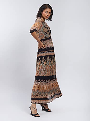 Label RITU KUMAR Black Printed Maxi Dress