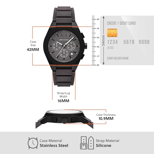 Armani Exchange Sync Grey Quartz Leather Watch AX4191