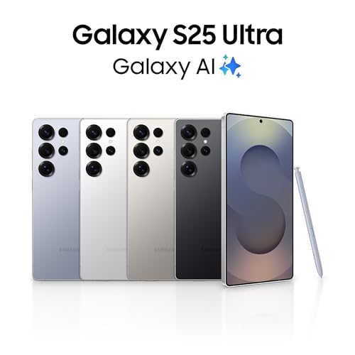 Samsung Galaxy S25 Ultra 5G AI Smartphone (Titanium Black, 12GB RAM, 512GB Storage), 200MP Camera, S Pen Included, Long Battery Life