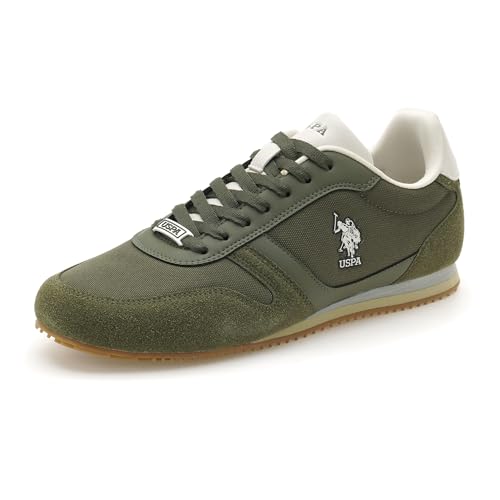 U.S. Polo ASSN. Mens |Clemt 3.0|Olive Stylish Casual Sneaker Shoes for Man, 8 UK