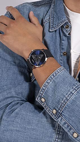 GUESS Silicone Analog Blue Dial Men Watch-Gw0503G2, Black Band