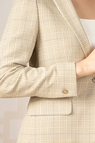 Women Beige Check Blazer