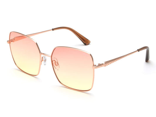 IDEE 100% UV protected sunglasses for Women | Size- Large | Shape- Square | Model- IDS2743RC2SG (Shiny Rose Gold)