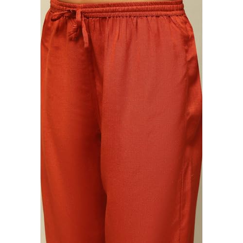 Rangriti Women's Acrylic Kurta Set (WNTRWR19646AW24RSTRED_Rust-Red