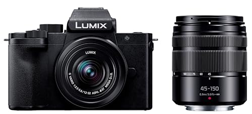 Panasonic DC-G100DW-K Compact and Lightweight Mirrorless SLR Camera Lumix Double Zoom Lens Kit, Black