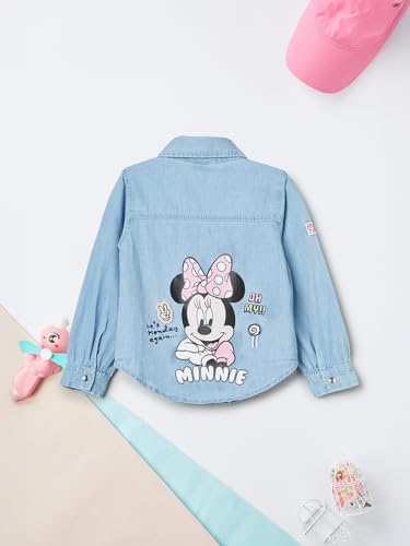 Max Girls Minnie Mouse Shirt(Blue_3-4 Y)