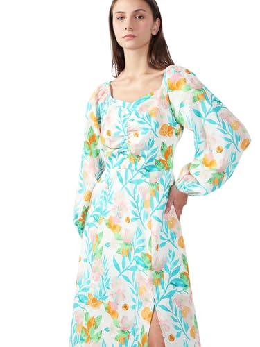 VERO MODA Women's Fit and Flare Blue Dress