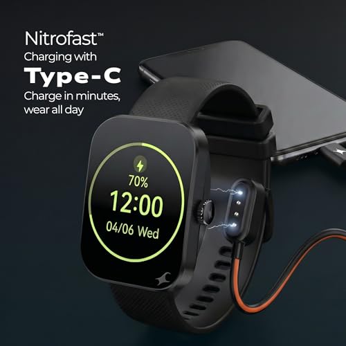 Fastrack Revoltt FS3 Smartwatch with 2.01" TFT Display, Bluetooth Calling, Functional Crown, 24/7 Health Suite, Heart Rate Monitor, SPO₂ & Sleep Tracking, Alarm, IP68 Water Resistant - Dark Green
