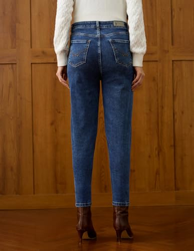 U.S. POLO ASSN. High Rise Carrot Fit Jeans (UWAW25JEN428_Blue_32)
