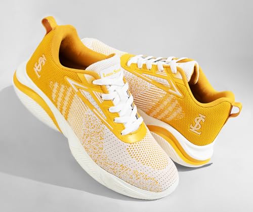 LOUIS STITCH Women’s Golden Hour Lightweight Athleisure Sport Shoes | Lightweight Casual Sneakers | Lace-Up Sneaker and Athleisure Wear| Perfect for Casual, Gym & Travel Wear | LSLD-ATH-YL | UK-4
