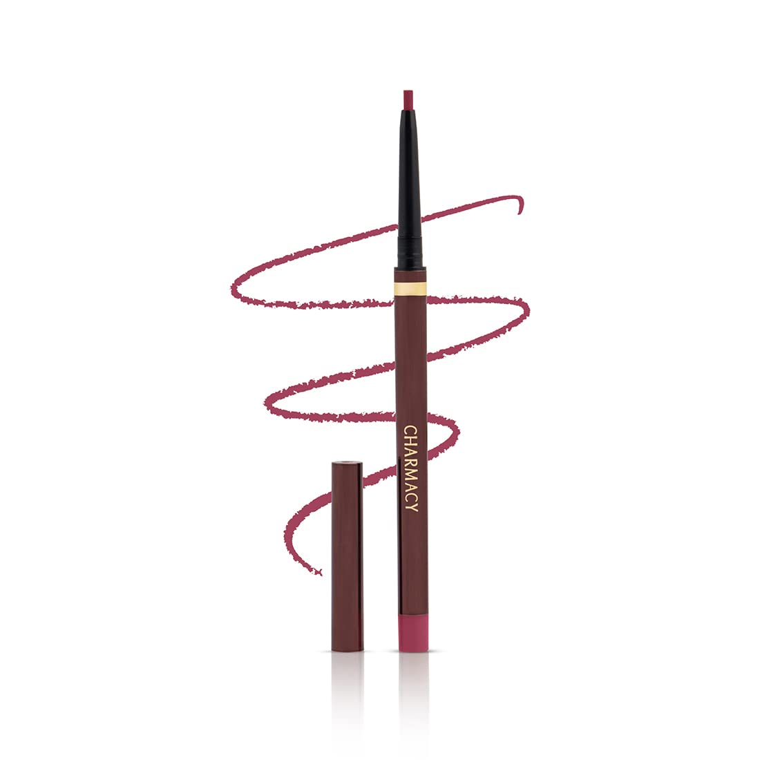 Charmacy Milano Lip Contour Lip Liner (Dark Cherry) - 0.1 g, Long Lasting, Lip Definer, Matte Texture, Glides on Smoothly, Precise Tip, Easy Roll On Packaging