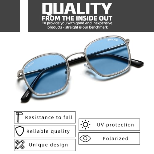 grey jack Retro Round Frame Sports Polarized Sunglasses, Suitable for both Men and Women as Lightweight Casual Glasses, Can Enhance Appearance, Pair with Casual Style, Suitable for All Seasons 3245
