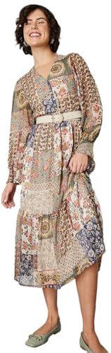 Max Women's Polyester Classic Midi Casual Dress (C24WCTFSWD323_Green