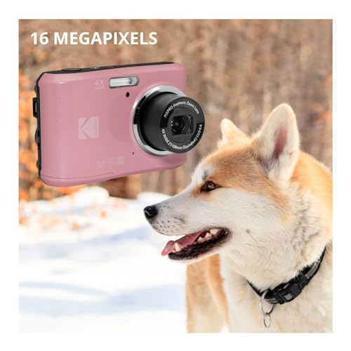 Kodak PIXPRO FZ45 Friendly Zoom 16MP 1080p Full HD Digital Camera (Pastel Pink) Bundle with Memory Card (2 Items)
