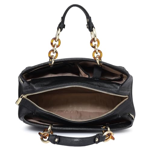 Da Milano Leather Satchel for Women - Black