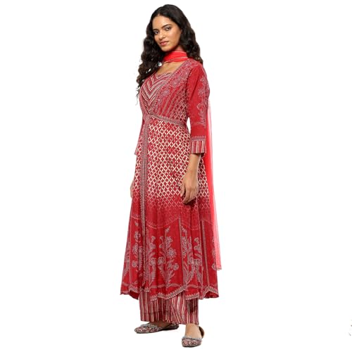 BIBA Women's Modal Kurta Sets (SKDNSHIBO10030AW24RED_Red