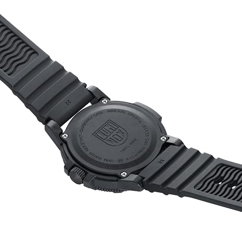 Luminox - Mens Watch - Leatherback Sea Turtle 0300 Series 39 mm - X3.ZC01.BO - Mens Dive Watch - Swiss Quartz - Swiss Made - 100M Water Resistant - Hardened Mineral Crystal - CARBONOX Case - Silicone