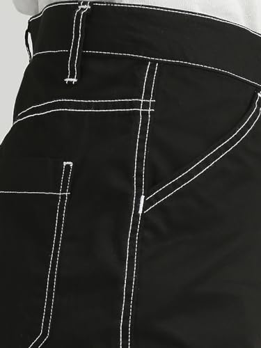 Pepe Jeans Tulip High Waist Loose Contrast Stitch Details Cargo Jet Black