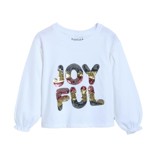 Hopscotch Girls Sequin Embellished T-Shirt in White Color for Age (12-24 Months)