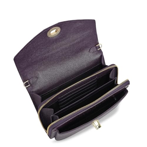 Da Milano Premium Leather Sling Wallet for Women | Multi Compartment Travel Wallet - Purple (10014A)