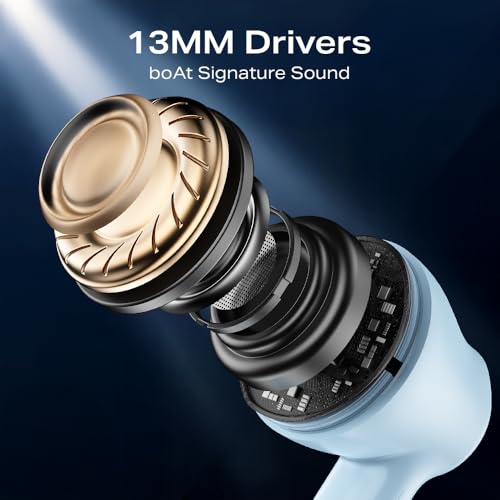 boAt Airdopes 131 Gen 2, 13mm Drivers, 70H Battery, ENx Tech, Beast Mode 45 ms Low Latency, ASAP Charge, Bluetooth Earbuds, TWS Ear Buds Wireless Earphones with mic (Ice Blue)
