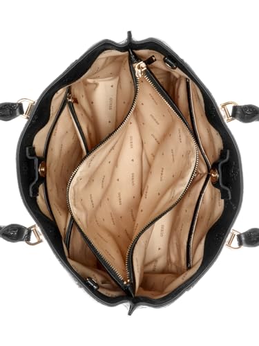 GUESS Black Logo Textured Zarela Girlfriend Tote Bag