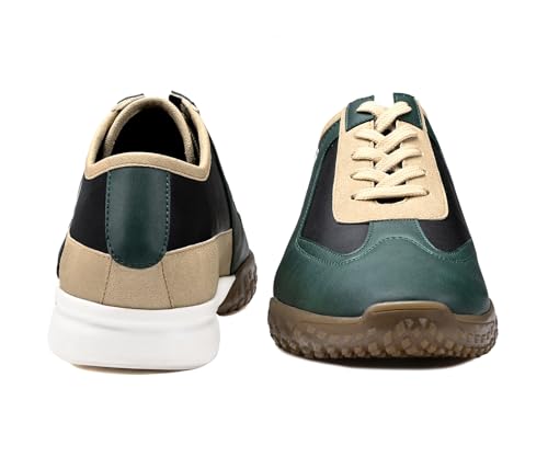 LOUIS STITCH Men’s Green and Black Casual Lightweight Lace-Up Sneakers for Men| Cushioned Comfort | Dual-Color TPR Sole | Lightweight & Comfortable Casual Lace-Up Shoes | LSP-SNK-AVI-017-GRJB | UK-6