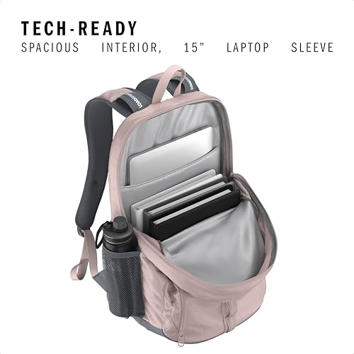 adidas Primetime Large Backpack for Women and Men, Big Bag with Laptop Sleeve, Sandy Pink/Onix Grey, One Size, Primetime Large Backpack for Women and Men, Big Bag With Laptop Sleeve