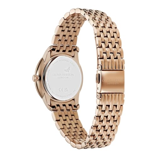 Olivia Burton Classic Swirl Qtz Basic Mushroom Round Dial Women's Watch|Ionic Plated Rose Gold Steel Material|Rose Gold Color Band - 24000131