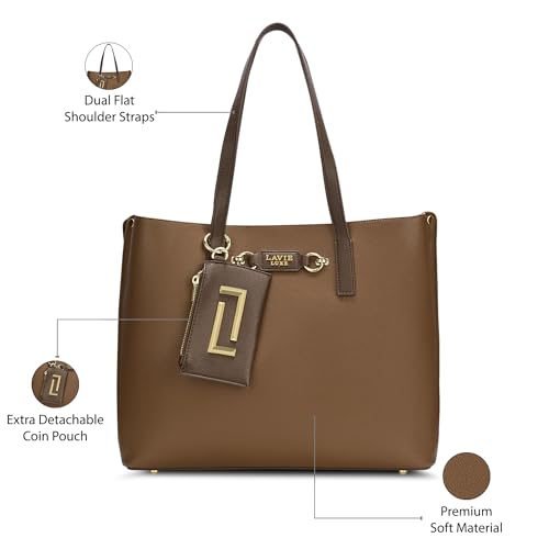 Lavie Luxe Women's Duo Chloe 3 Compartment Tote Handbag | Tote Bag For Work | Ladies Purse | Stylish Shoulder Bag | Gift For Women