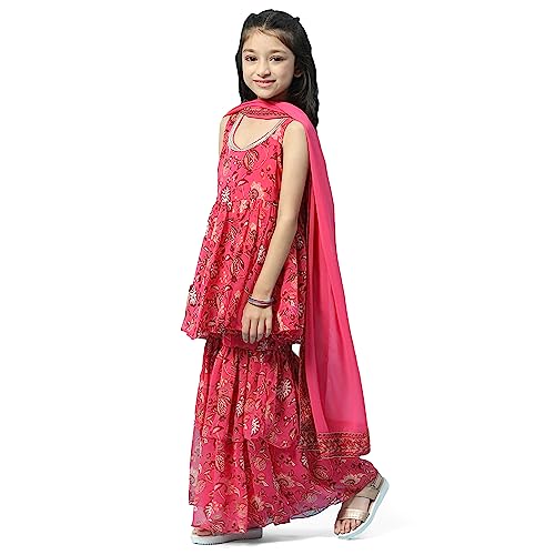 BIBA GIRL SOLID; EMBROIDRED GATHERED KID(KW5399_PEACH_15)