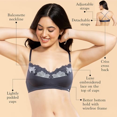 Enamor F144 Luxe Wirefree Balconette Bra - Padded, Medium Coverage