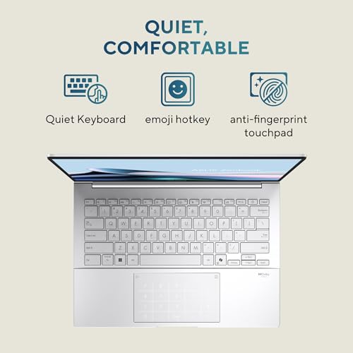 ASUS Zenbook 14 (2026),Smartchoice,Intel Core Ultra 9 285H,32GB RAM,1TB SSD,OLED,Touchscreen,14"(35.5 cm),Win 11,M365 Basic(1Y)* Office 24,Foggy Silver,1.28 Kg,UX3405CA-QL1113WS,Thin & Light Laptop