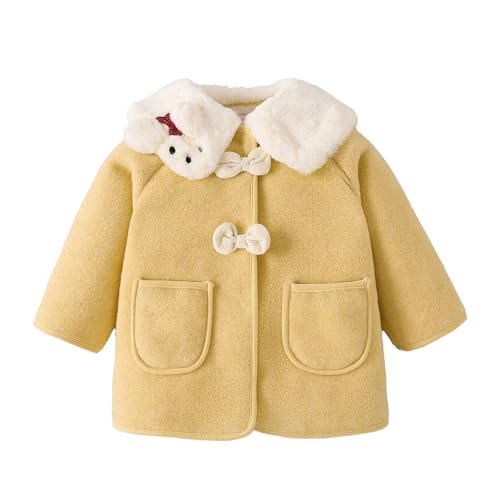 Hopscotch Girls Beige Full Sleeves Puppy Applique Long Coat For Age (18-24 Months)