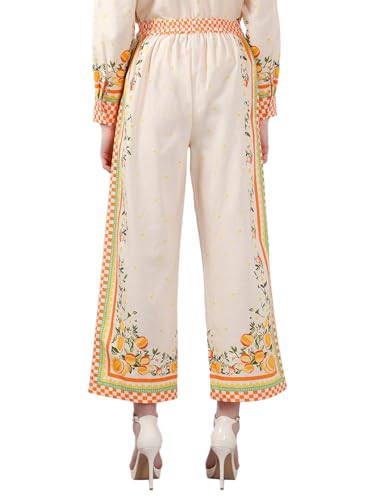 VERO MODA Women's Straight Fit High Rise Yellow Pants