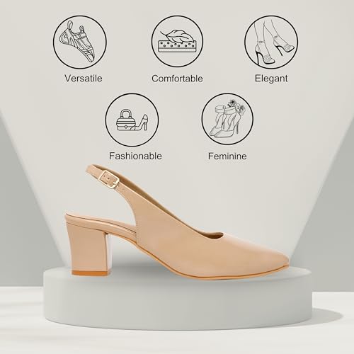 Tresy by tresmode Women Heels Backstrap Beige Sandals | Fashionable | Comfortable | Versatile | Elegant | Sleek And Durable | 7 UK