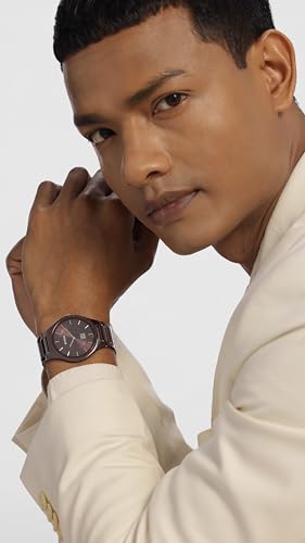 Titan Wine Ceramic Quartz Analog Maroon Dial Ceramic Strap Watch for Men | Analog Men's Watch - 1696QC19