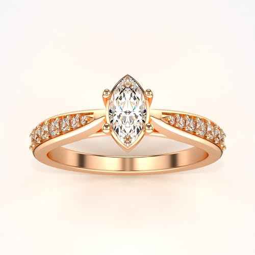 VALANOVA Hallmarked 14K Gold & Certified Lab Grown Diamond 0.53cts | Ring For Women's/Girls | Stylish & Elegant | VGR0465M | Ring Size: 11