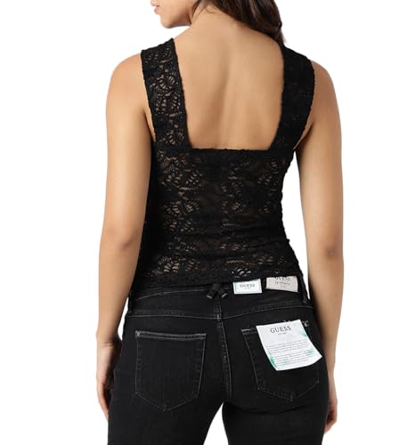 GUESS Women's Top W3YP19 KBU40 JBLK Black, Jet Black A996, XL