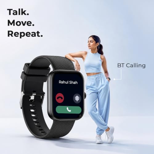 Fastrack Revoltt S1 with 1.83” Ultra UV Sqaure Display with Singlesync BT Calling, Heart Rate, SpO2 & Sleep Tracking,IP68,Nitro Fast Charging,Upto 5 Days Battery- Smart Watch for Man and Woman-Black