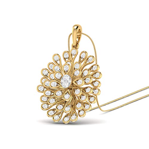 PC Jeweller 18k (750) Yellow Gold and Solitaire Pendant for Women