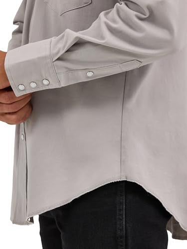 Wrangler Men's Long Sleeve Workshirt, Cement, XX-Large