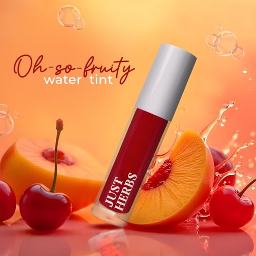 Just Herbs Water Baby Smudge & Transfer Proof | 12hrs Stay | Richly Pigmented Infused with Aloe Vera Multipurpose Water Tint for Lips, Cheeks and Eyelids for Women 6.5ml (Orange You Cute)