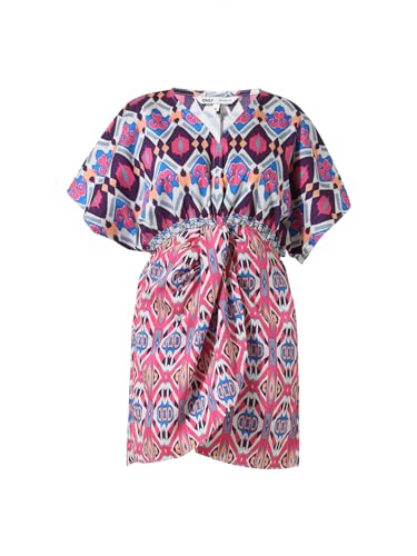 ONLY Women Printed Viscose Blend Above Knee Purple Wrap Dress