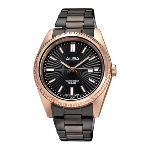 Alba Black & Gold Patterned Dial-AH7CW4X1