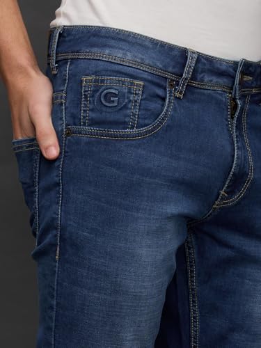 Giordano Men Blue Slim Fit Mid-Rise Stretchable Jeans