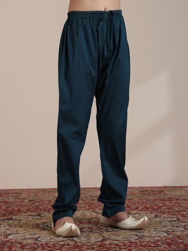Manyavar Blended Viscose Self Design Kurta Jacket Pyjama Set for Child(6-8 years)